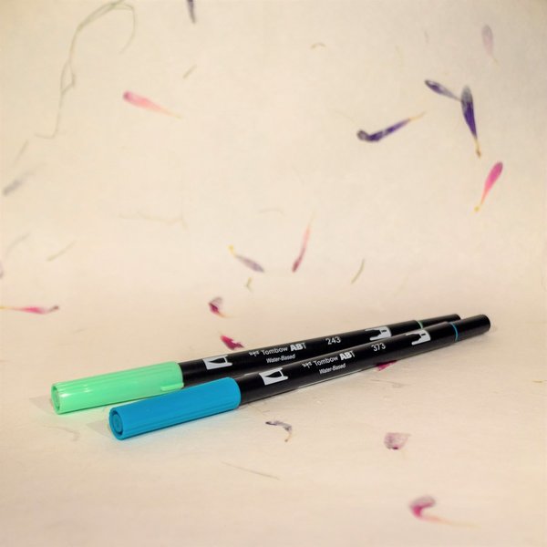 Tombow Dual ABT Brush Pen: blau-grün-gelbe Farbtöne