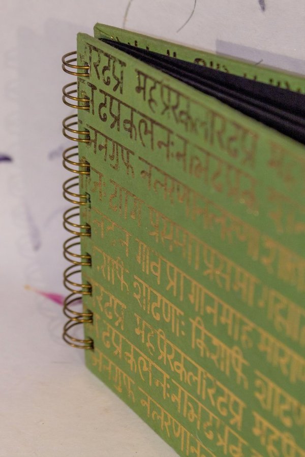Spiralfotoalbum Sanskrit grün - fairtrade